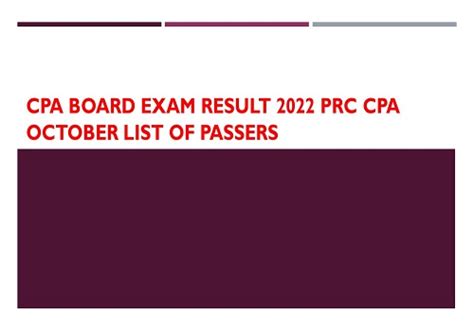 cpa board exam result 2022|FULL RESULTS: October 2022 CPA board exam list .